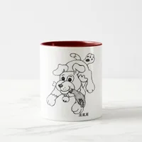 Fetch Boy Funny Dog with Hand Drawing Two-Tone Coffee Mug