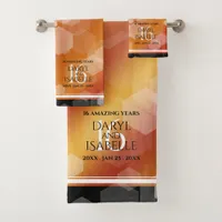 Elegant 16th Golden Topaz Wedding Anniversary Bath Towel Set