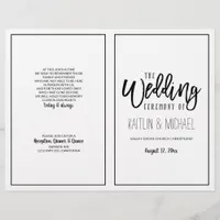 Brush Calligraphy Wedding Programs - Black