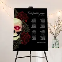 Scary red floral dark moody gothic skull hallowedd foam board