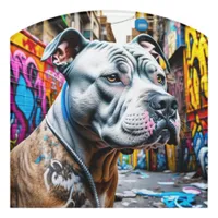 Urban Brindle Pitbull City Graffiti Street Art Door Sign