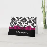 pink damask wedding Invitations