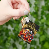 New Hampshire Red Chickens in a Coop Keychain