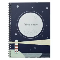 Minimalist lighthouse with moon and stars notebook