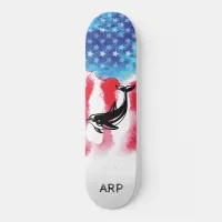 *~* Military Vet DOPHIN Red White Blue Flag Skateboard