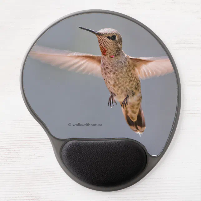 Anna's Hummingbird Hovers in Place Gel Mouse Pad