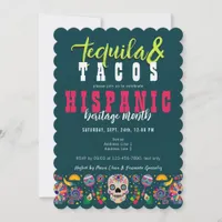 Tequila Margaritas Tacos Hispanic Heritage Fiesta Invitation