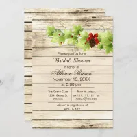 Rustic Winter Woodland pine cones Bridal shower Invitation