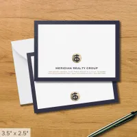 Elegant Gold Logo Real Estate Note Card