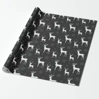 Chalkboard Reindeer and Snowflakes Christmas Wrapping Paper