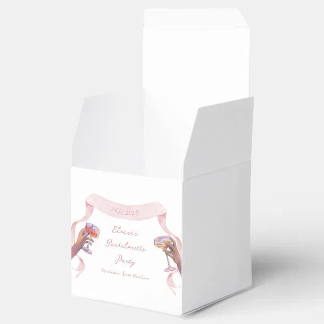 Thumbnail for Elegant Toast Bachelorette Cute Unique Pink Ribbon Favor Boxes