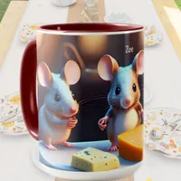 Mouse family at the dining table mug