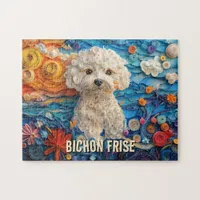 Bichon Frise Paper Quilling Art Dog Portrait Jigsaw Puzzle