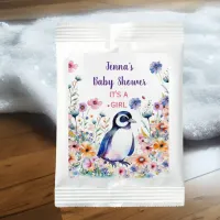 Baby Penguin in Flowers It's a Girl | Baby Shower Hot Chocolate Drink Mix
