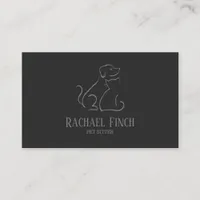 Grey And Charcoal Modern Minimalist Pet Logo Business Card