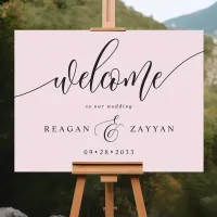 Blush Pink Calligraphy Wedding Welcome Foam Board