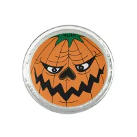 Evil Halloween Pumpkin Face Ring