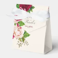 Roses Burgundy/Cream Love and Thanks ID584 Favor Boxes