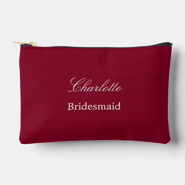 Elegant Bridesmaid Burgundy Accessory Pouch