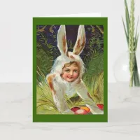 Vintage Easter Girl in Bunny Costume, ZSSG Holiday Card