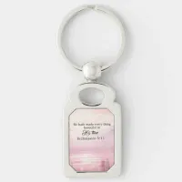 He Made Everything Beautiful Watercolor Sunset Keychain