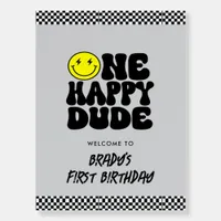 One Happy Dude | Smile Face Boy 1st Birthday Foam Board