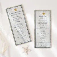 Coastal Rustic Driftwood Sand Dollar Wedding  Program