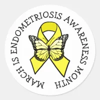 March is Endometriosis Awareness Month Classic Round Sticker