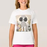 Poodle in Whimsical Flowers  T-Shirt