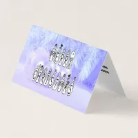Merry Christmas Snow People Font, Blue Tint Snow