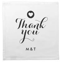 Minimal Script Thank You Wedding Monogrammed Love Cloth Napkin