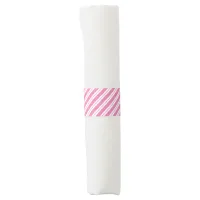 Classic Simplicity Pink and White Diagonal Stripe Napkin Bands