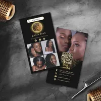 Instagram Glitter Gold African Hair Braiding Business Card