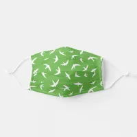 Swallow Swift Green White Summer Pattern Adult Cloth Face Mask