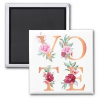 Peach Floral Elegant Feminine Go Vote Magnet