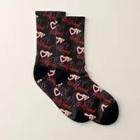 Custom Photo I Love My Girlfriend Black Socks