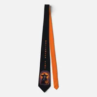 Scary Halloween Witch and Crazy Smile Pumpkin Neck Tie