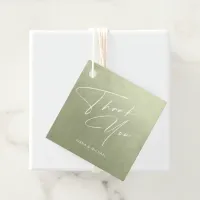 Watercolor Wedding Thank You Sage Green ID786 Favor Tags