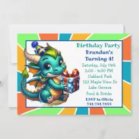 Dragon Themed Boy's Birthday Party Invitation