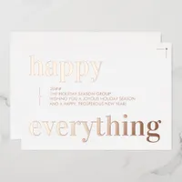 Christmas Business Happy Everything Corporate Foil Holiday Card