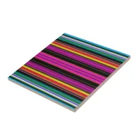 Thin Colorful Stripes - 2 Ceramic Tile