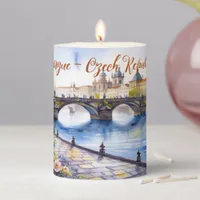 Prague - Czech Republic Watercolor Sketch | Pillar Candle