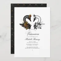 Black and White Swans Quincea&#241;era Invitation