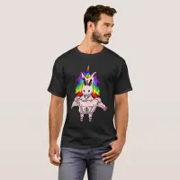 Rainbow Hair Muscular Unicorn Body Building T-Shirt