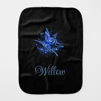 Personalized Lunar Moth Baby Burp Cloth