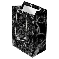 Black and White Fluid Art Modern Abstract Medium Gift Bag