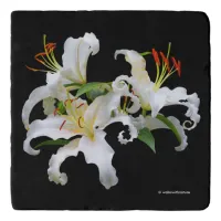 Elegant Casablanca White Oriental Lilies Trivet
