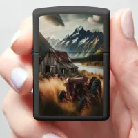 Tractor In The Mountains Zippo Lighter