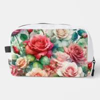 Whimsical Rose Pattern Dopp Kit