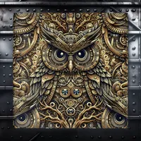 Steampunk Metal Gears and Owl Acrylic Print